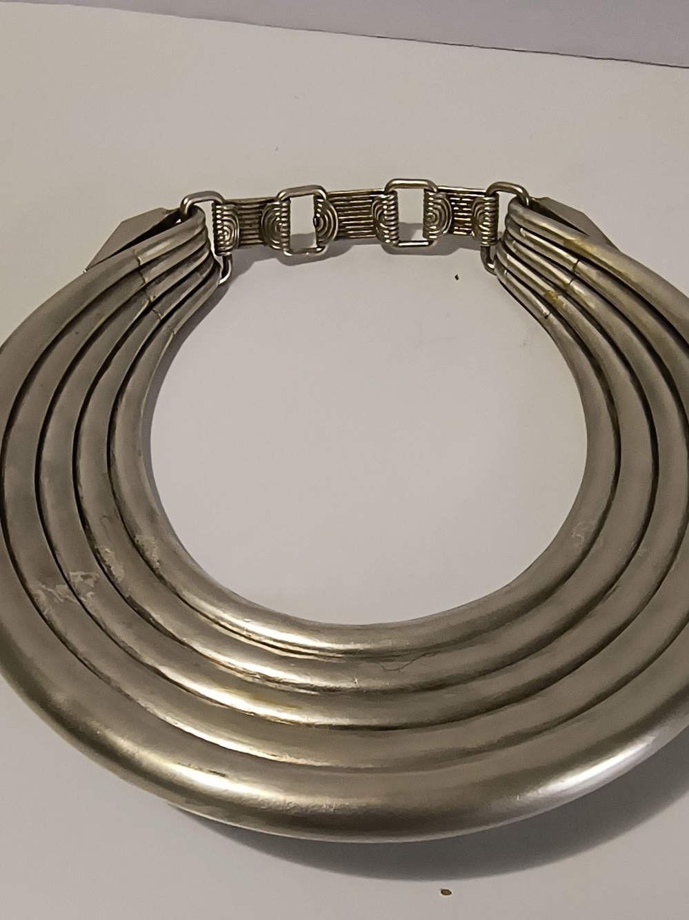 Bold Multi-Band Silver Color.Collar Necklace - Women Jewelry
